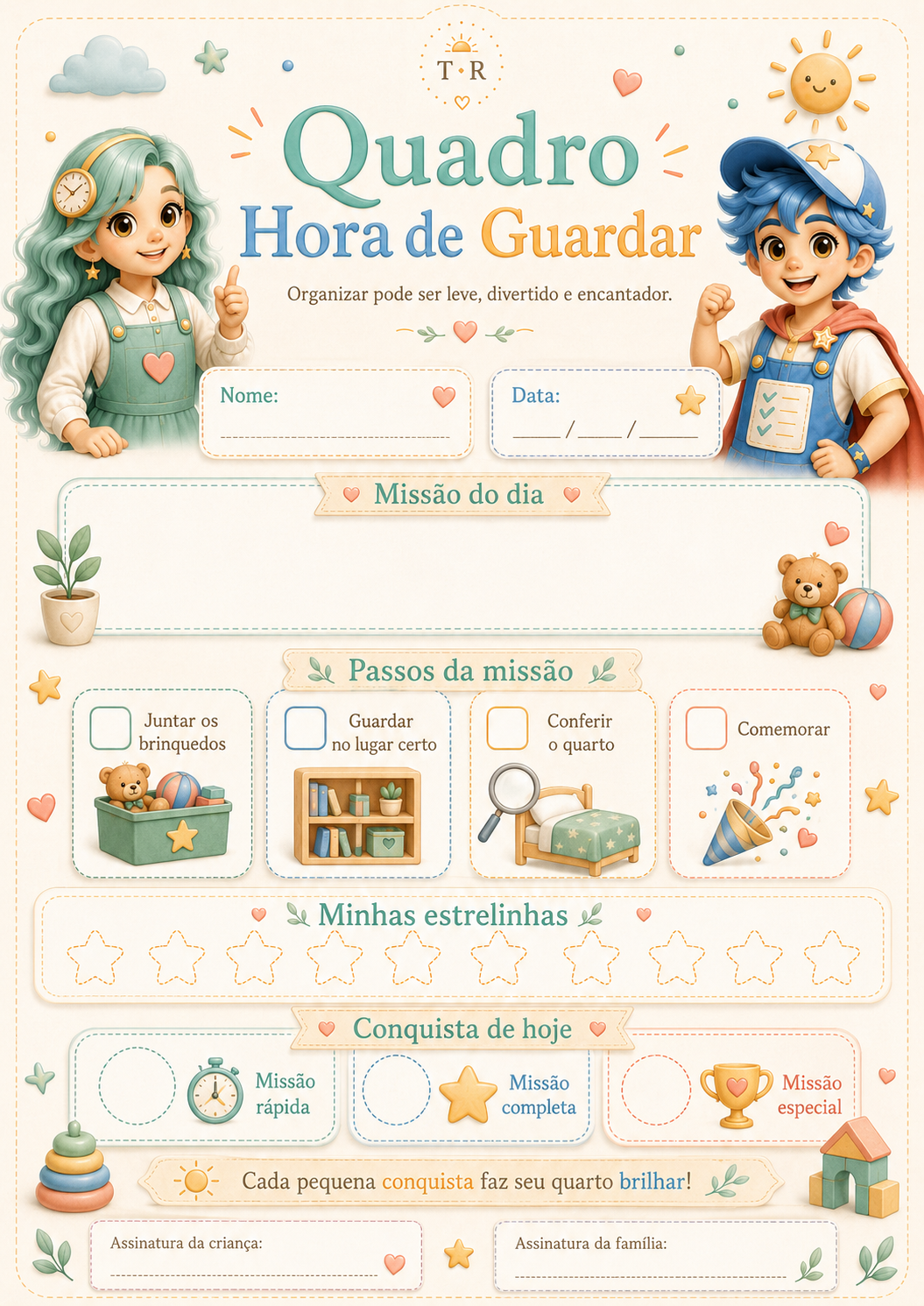Página do produto Quadro "Hora de Guardar" do kit Tina e Refa