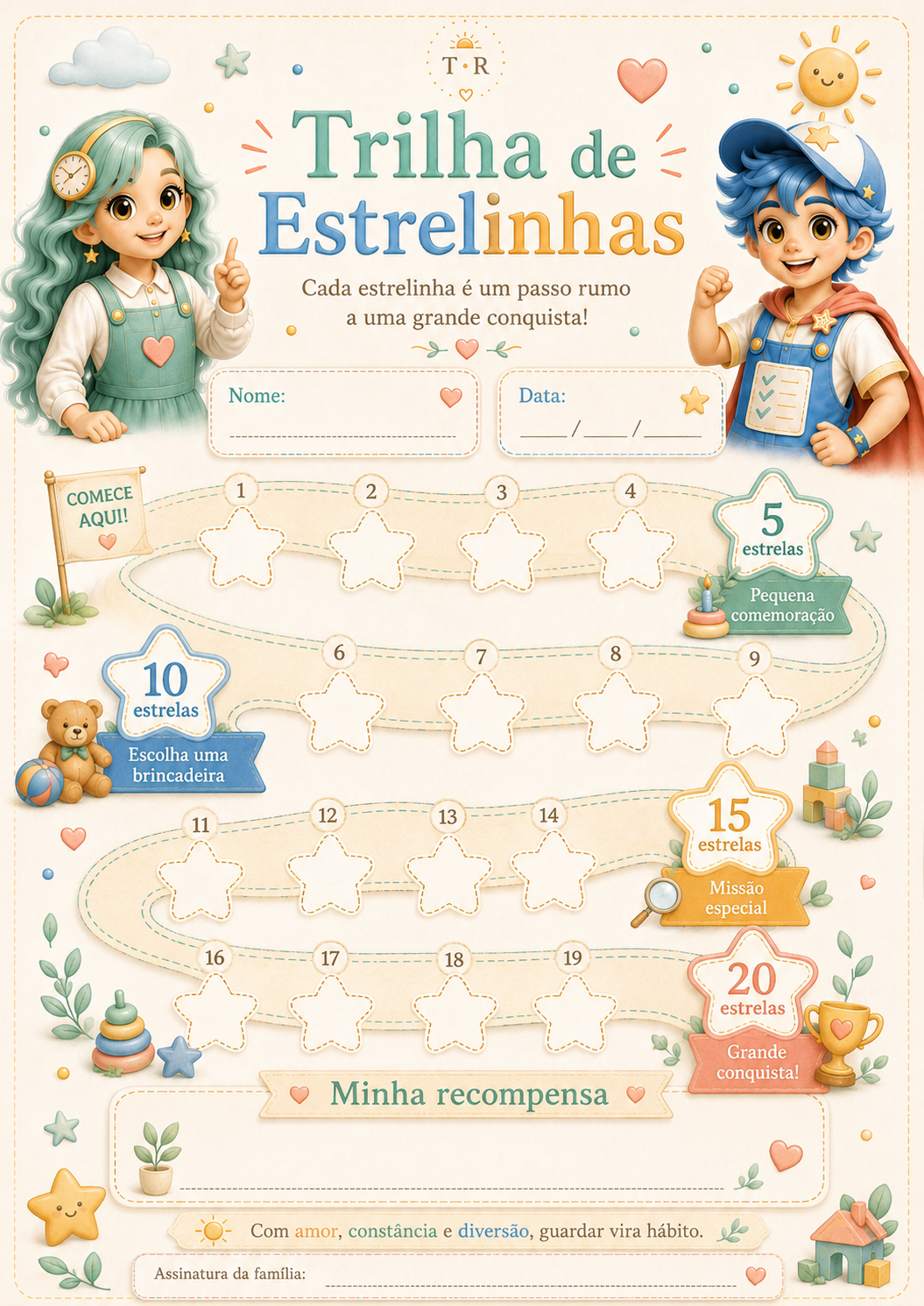 Página do produto Trilha de Estrelinhas do kit Tina e Refa
